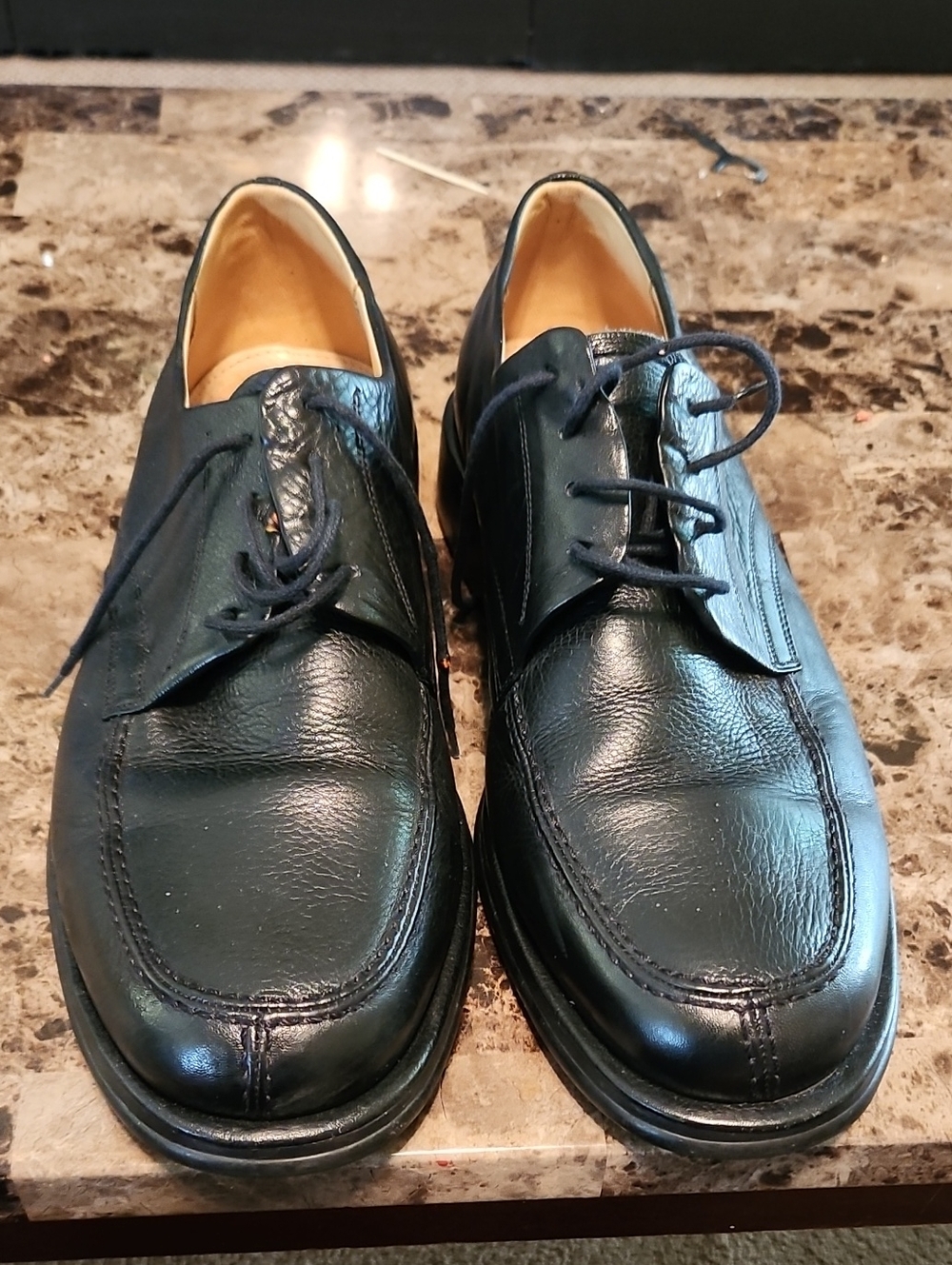 Sondro Moscoloni Men's Black Leather Lace-Up Dress Shoes
